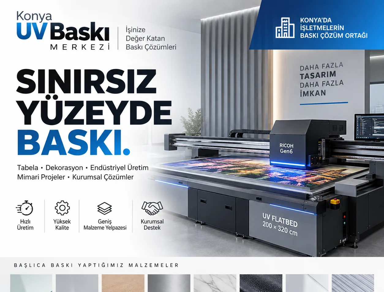 Konya UV flatbed baskı üretimi